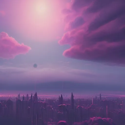 Image similar to pastel, baroque utopian cityscape in the sky, sci-fi, dreamlike, surreal, angels, misty, cinematic, 8k,