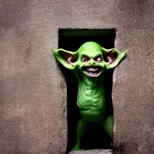 Image similar to goblin inside the wall, photo