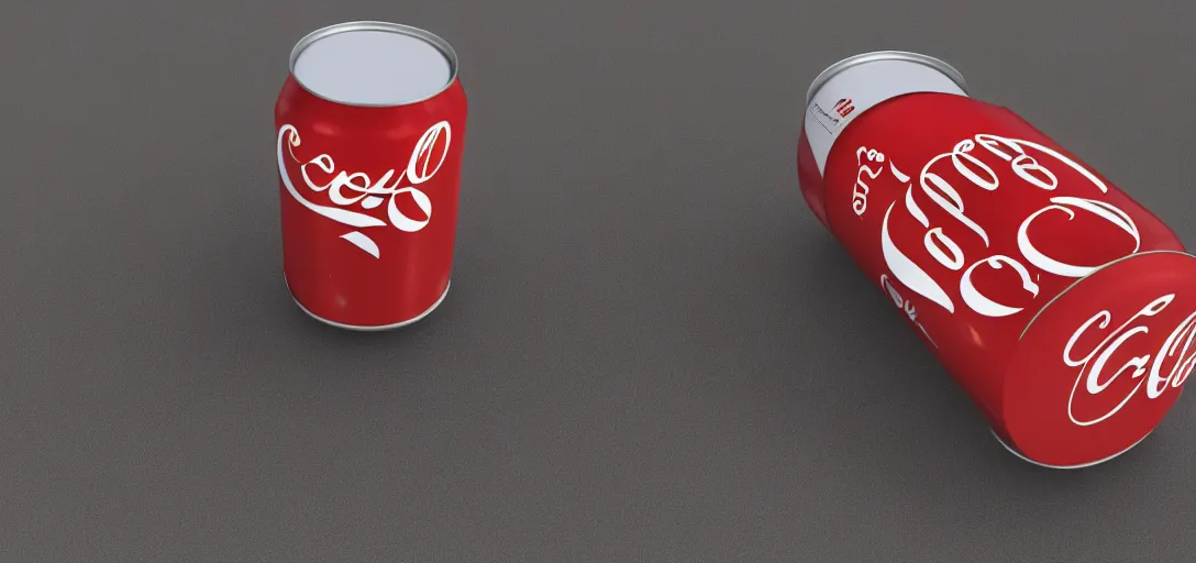 Image similar to 3 d render of a can of coke