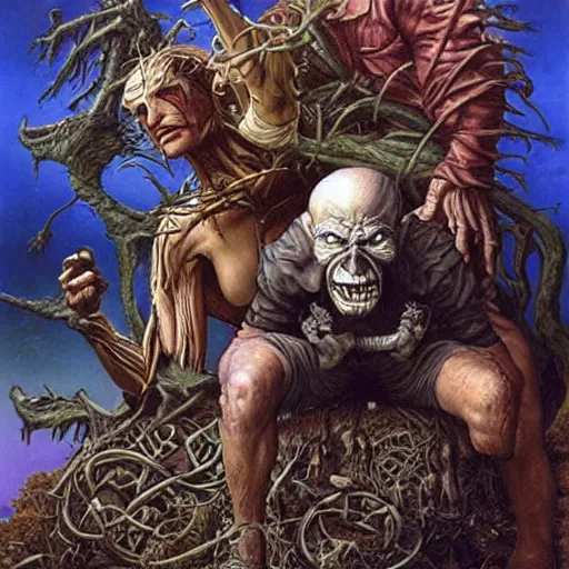 Image similar to an amazing masterpiece of art by gerald brom, trash humpers