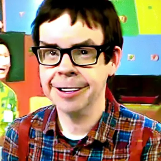 Image similar to a screenshot of rivers cuomo in icarly ( 2 0 0 9 ), low quality, vhs quality