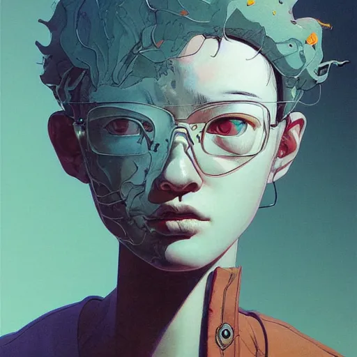 Image similar to prompt : doomer portrait soft light painted by james jean and katsuhiro otomo and erik jones, inspired by akira anime, smooth face feature, intricate oil painting, high detail illustration, sharp high detail, manga and anime 1 9 9 9