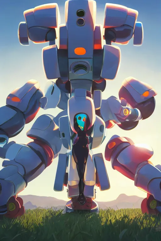 Image similar to metabots medabots medarotto medarot robot minimalist comics, behance hd by jesper ejsing, by rhads, makoto shinkai and lois van baarle, ilya kuvshinov, rossdraws global illumination ray tracing hdr radiating a glowing aura