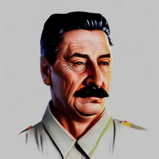 Image similar to detailed portrait of iosif stalin in a slip shirt full body, huperrelostic, 8 k tranding artstation, digital concept, diselpank art, sharp focus, caricature illustration, art by artgerm and greg rutkowskii