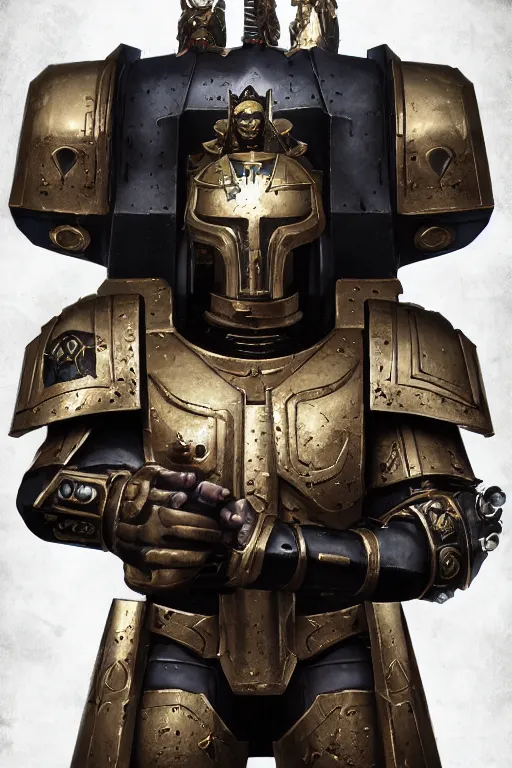 Image similar to armor portrait heros warhammer 4 0 k horus heresy fanart - the primarchs emperor by johannes helgeson animated with vfx concept artist & illustrator global illumination ray tracing hdr fanart arstation zbrush central hardmesh 8 k octane renderer