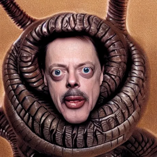 Image similar to Steve buscemi as a sandworm from Dune