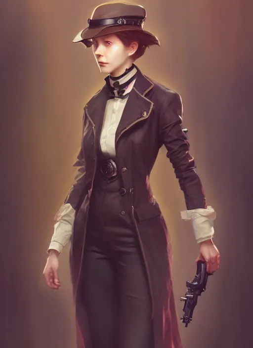 Prompt: character concept art of a female victorian detective, key visual, realistic shaded perfect face, fine details, dystopian environment and background, by stanley artgerm lau, wlop, rossdraws, james jean, andrei riabovitchev, marc simonetti, and sakimichan, trending on artstation