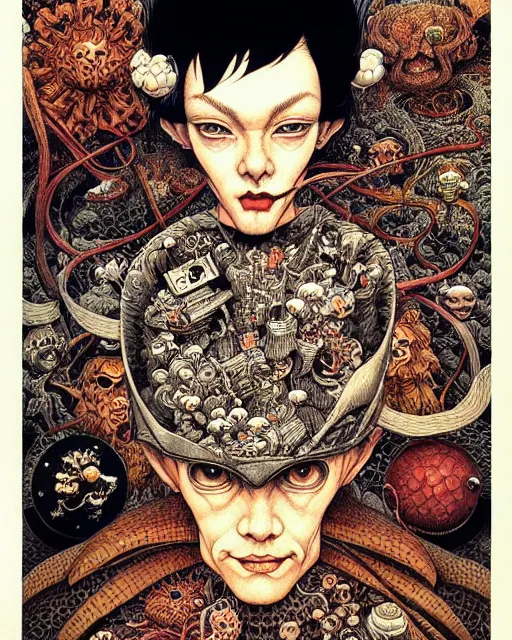 Image similar to portrait painted in jacek yerka style drawn by vania zouravliov and takato yamamoto, inspired by superheroes, intricate acrylic gouache painting, high detail, sharp high detail, artstation