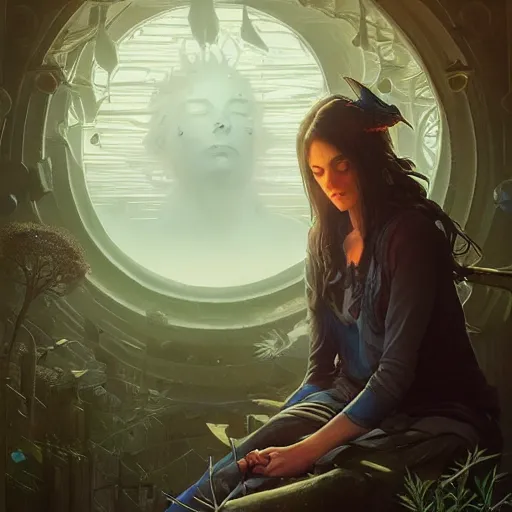 Image similar to Highly detailed portrait of Sam Bankman Fried, unreal engine, fantasy art by Greg Rutkowski, Loish, Rhads, ferdinand knab, Makoto Shinkai and Lois van baarle, ilya kuvshinov, rossdraws, Tom Bagshaw, alphonse mucha, global illumination, radiant light, detailed and intricate environment