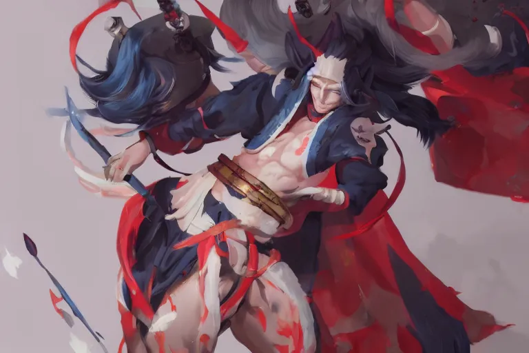 Prompt: Ibaraki-dōji of Onmyoji detailed art, artstation, by WLOP, by BuChuo Liu