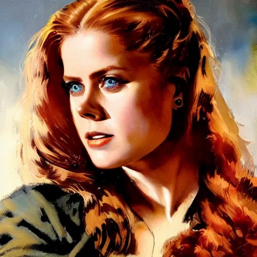 Prompt: ultra realistic portrait painting of amy adams as a western outlaw, art by frank frazetta, 4 k, ultra realistic, highly detailed, epic lighting