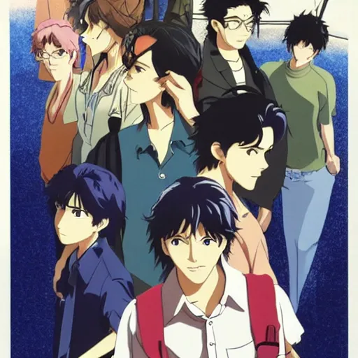 Image similar to film still Poster of Banana Fish Gang by Dice Tsutsumi, Makoto Shinkai, Studio Ghibli