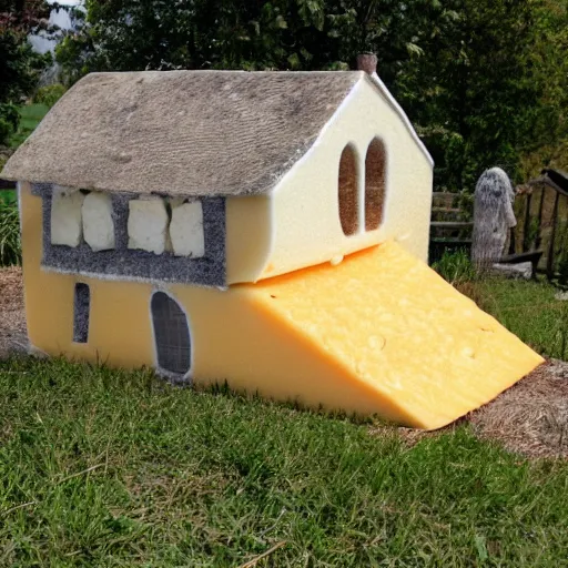Image similar to a house made of cheese
