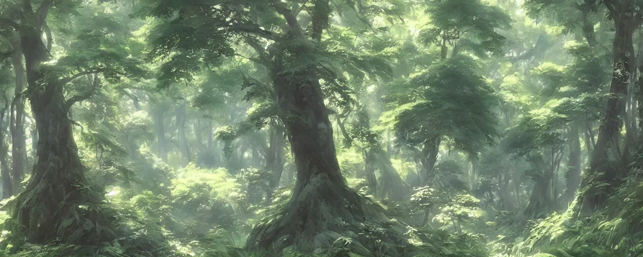 Image similar to the lush forest, trending on pixiv fanbox, painted by greg rutkowski makoto shinkai takashi takeuchi studio ghibli, eugene von guerard, ivan shishkin, john singer sargent