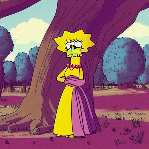 Prompt: “ beautiful woman under a tree, style of the simpsons ”