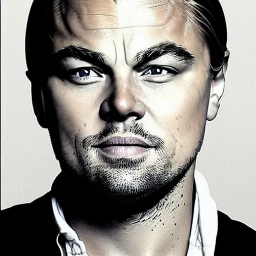 Image similar to “Leonardo DiCaprio, beautiful, highly detailed portrait, photorealistic, ultra detailed, Louise Bonnet”