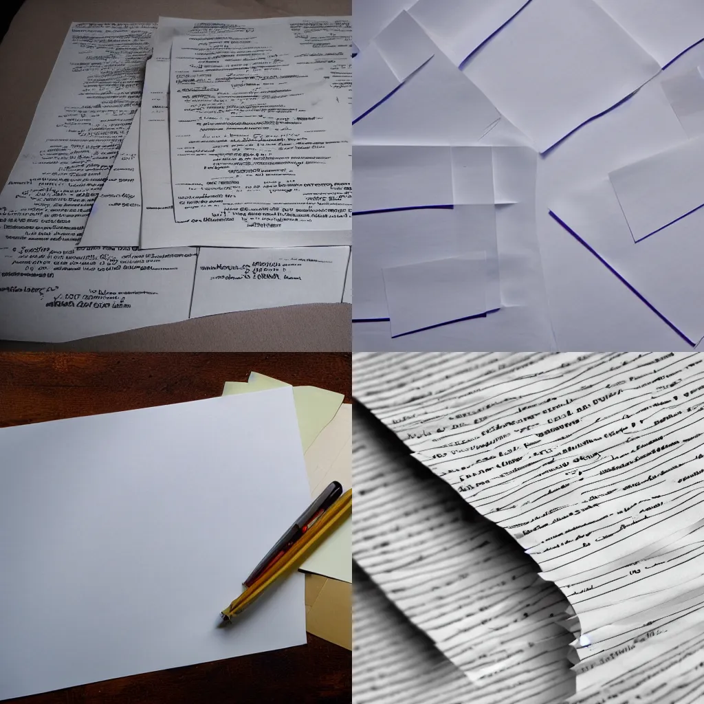 Prompt: sheet of paper