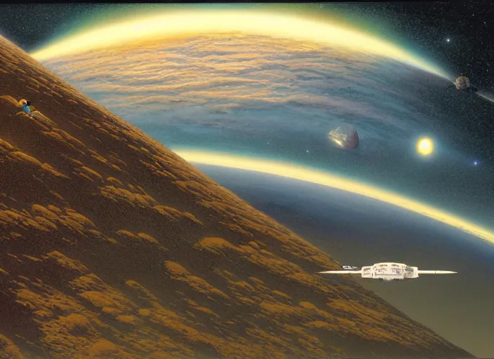 Image similar to the stars my destination, matte painting, peter elson