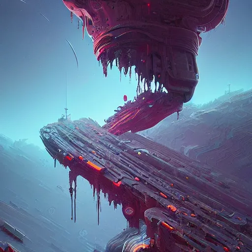 Image similar to existential dread, intricate, abstract, sci-fi, wacky, dreadful, horror, by Tooth Wu, by WLOP, by Beeple, by Dan Mumford, by Greg Rutkowski, Octane Render, digital painting highly detailed