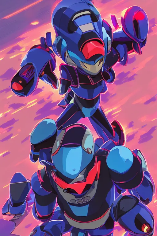 Image similar to robot ninja mask helmet megaman x zero rockman 2 0 2 2 switch game boss legacy collection fanart artsation, art gta 5 comics, behance hd by jesper ejsing, by rhads, makoto shinkai and lois van baarle, ilya kuvshinov, rossdraws global illumination ray tracing