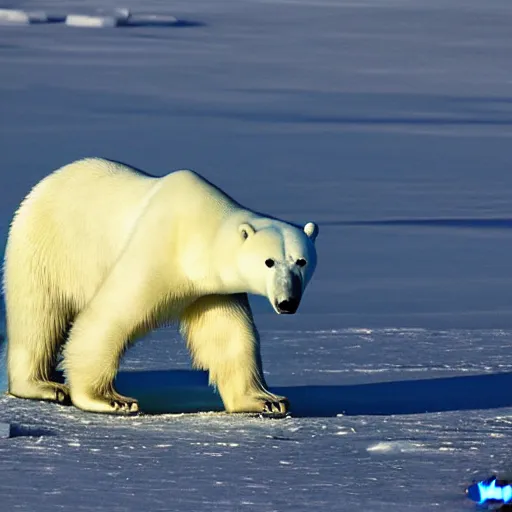 Prompt: a peace polar bear by wu daozi