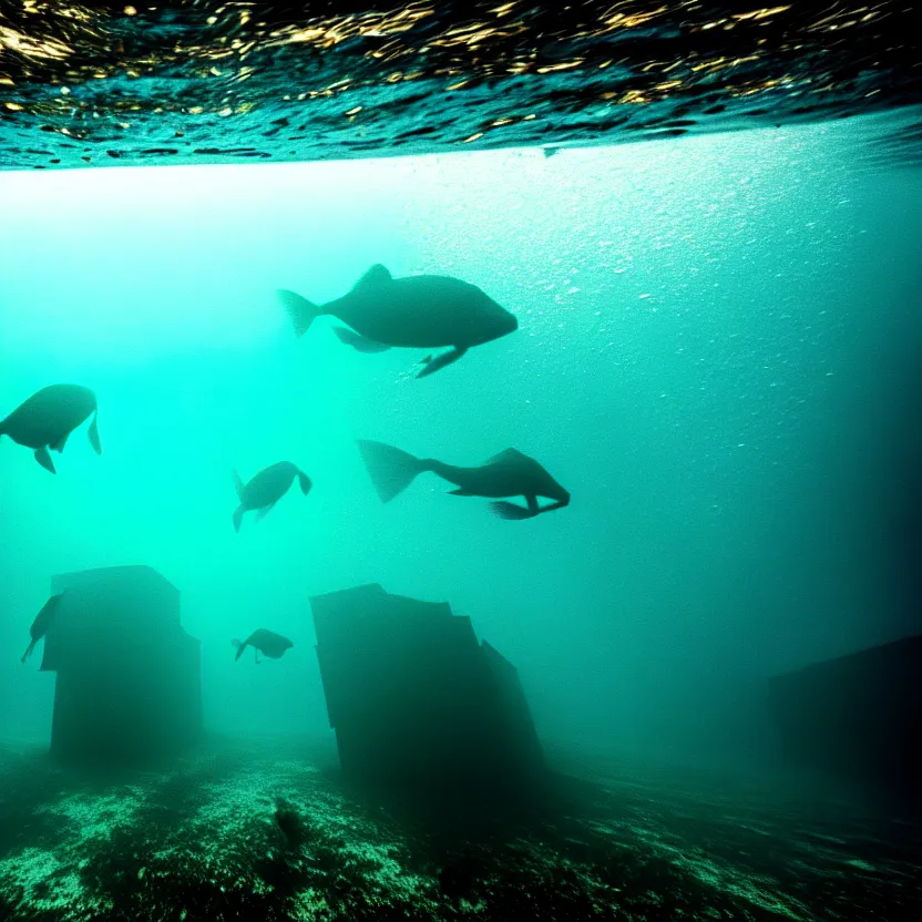 Prompt: wall street underwater, national geographic, hdr, photo, 1 6 k