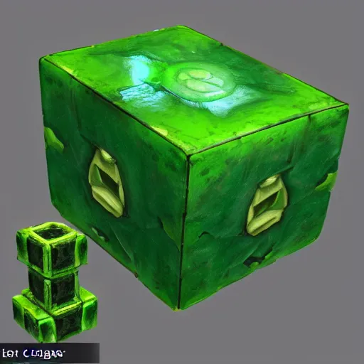 a green gelatinous cube , concept art, trending on Stable Diffusion