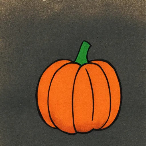 Image similar to a vintage risograph of a pumpkin