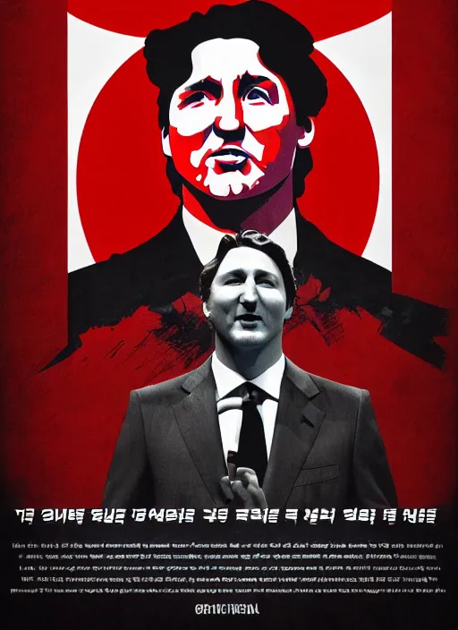 Prompt: propaganda poster justin trudeau as ruler of north korea, 8 k, trending on artstation
