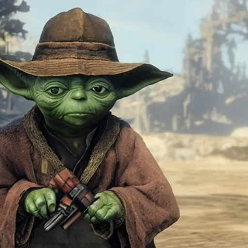 Image similar to yoda in red dead redemption 2