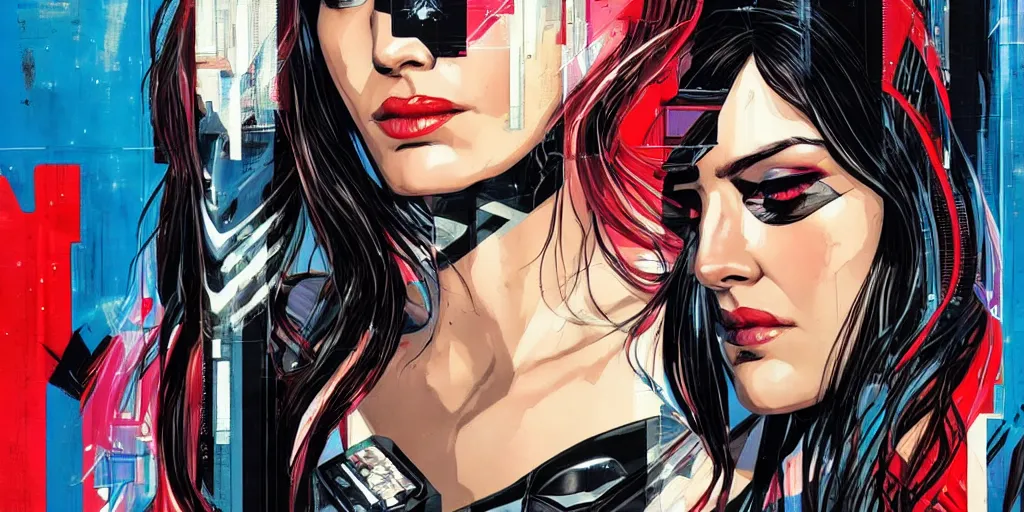 Image similar to a portrait of a single female android, by MARVEL comics and Sandra Chevrier