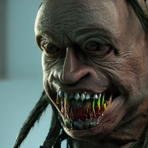 Image similar to scary and ugly animatronic, 8 k, super detailed, octane render, vfx, super realistic, unreal engine 5, cinematic