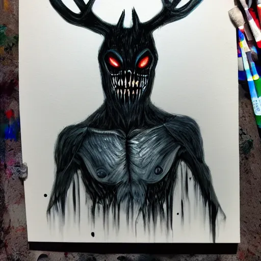 Image similar to until dawn wendigo, painting