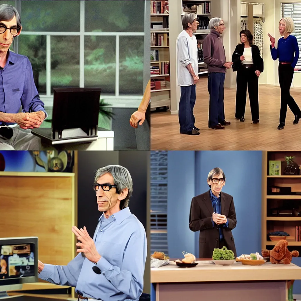 Prompt: richard belzer as a presenter on a teleshopping channel, home shopping network, qvc