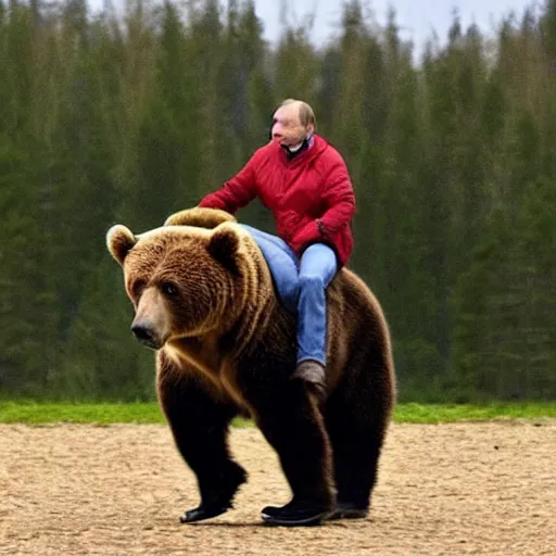 Image similar to vladimir putin riding a bear