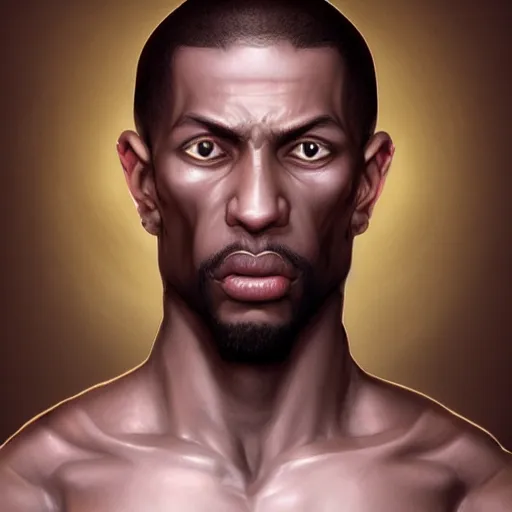 Prompt: portrait of a slender mulatto with angry face. renaissance era. Redguard. Epic fantasy. hyperrealism. symetric face cinematic top lighting, insanely detailed and intricate, face by wlop, Frank frazeta, Lucas Graciano Boris Vallejo. Character Art. High Fantasy. golden ratio, symmetric matte painting, cinematic, trending on artstation, deviantart and cgsociety, 8k, high resolution