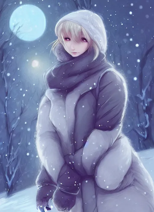 Image similar to award winning beautiful portrait commission art of a female furry anthro polar bear fursona with a cute beautiful attractive detailed furry face wearing cute stylish winter clothes at a comfy winter cabin at dusk by firelight. Character design by charlie bowater, ross tran, artgerm, and makoto shinkai, detailed, inked, western comic book art