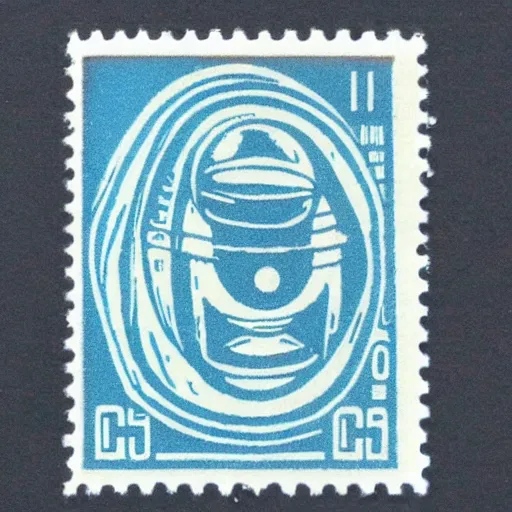 Image similar to vintage mailing stamp from a alien world