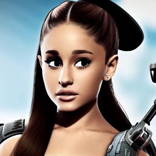 Image similar to Ariana Grande in Call of Duty, 4k