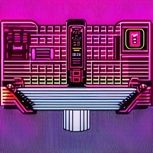 Prompt: retro synthesizers, high tempo, electronic, arcade. outrun will transport you to the 8 0's vision of gridlines, magenta neon, vhs tracking artifacts and speeding deloreans.