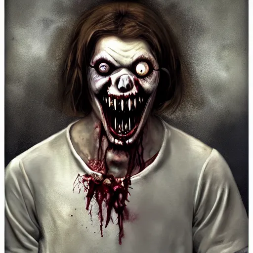 Prompt: young aphex twin as a smiling zombie wearing a dress, 7 days to die zombie, gritty background, fine art, award winning, intricate, elegant, sharp focus, cinematic lighting, digital painting, 8 k concept art, art by michael hussar, art by brom, art by guweiz and z. w. gu, 8 k