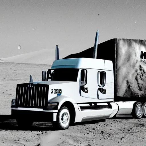 Image similar to kwik trip semi truck on the moon