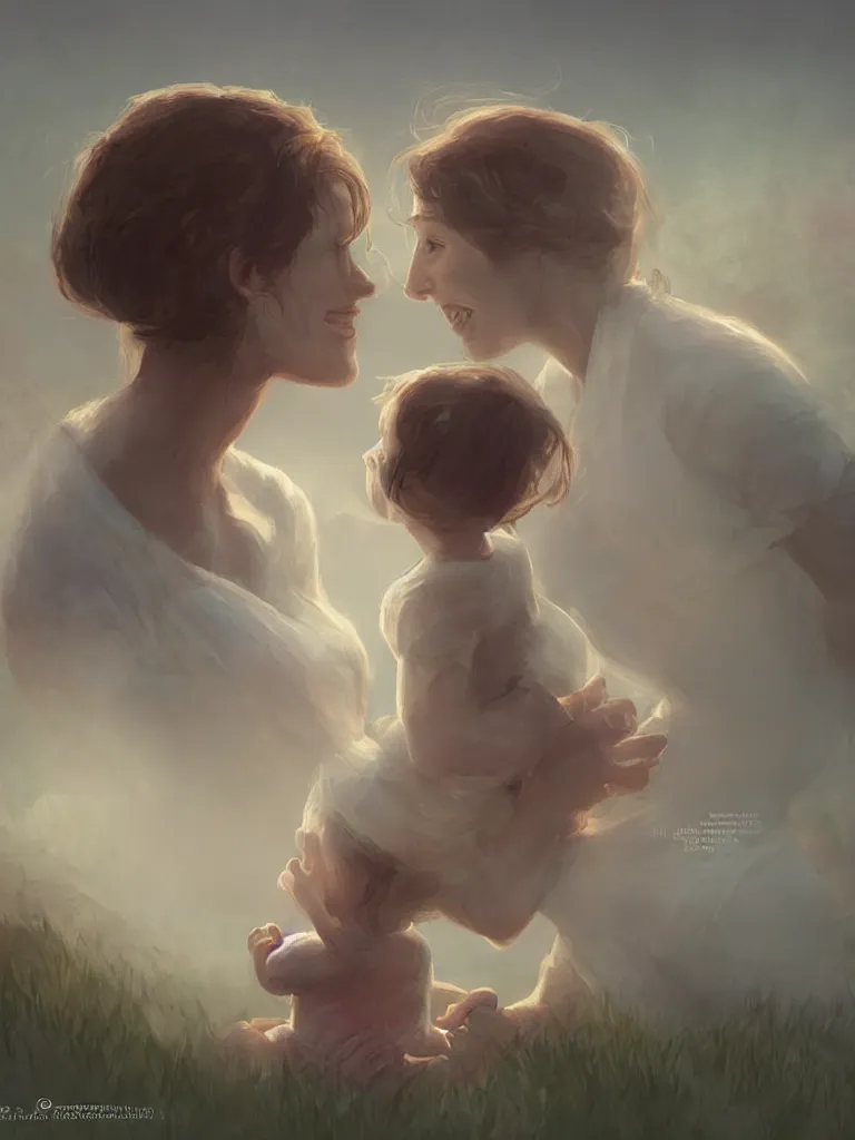 Image similar to a mother's love, by disney concept artists, blunt borders, rule of thirds, beautiful light