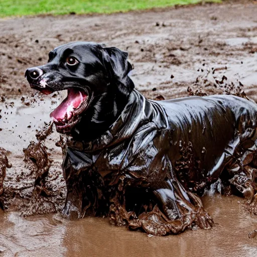 Image similar to dog play in mud