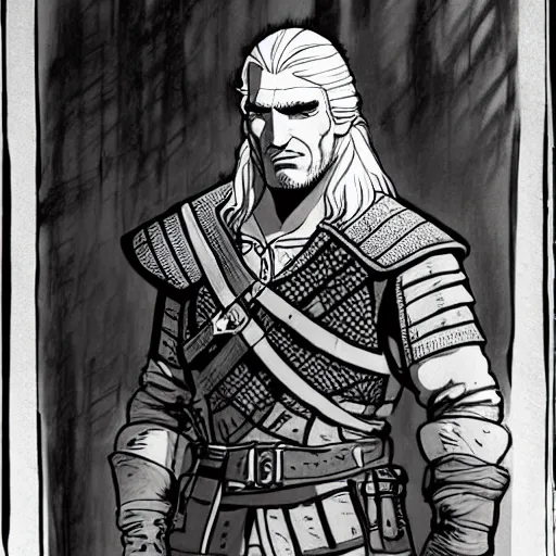 Image similar to geralt of rivia by glen keane