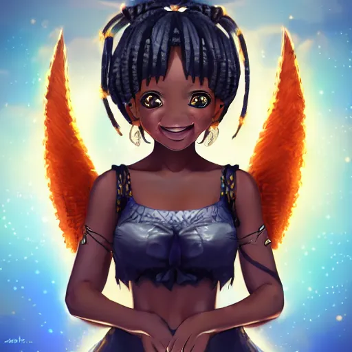 dark anime girl with wings