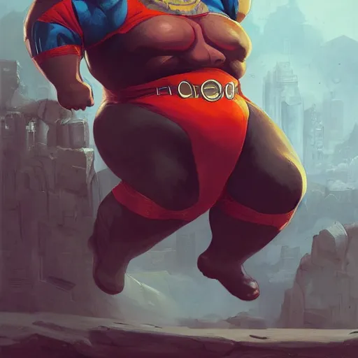 Image similar to a insanely detailed painting of a slightly overweight masked superhero wearing a tight fitting costume, staring at the computer nervously clicking on the mouse in the style of peter mohrbacher, dramatic lighting and composition, trending on artstation, concept art, comic book