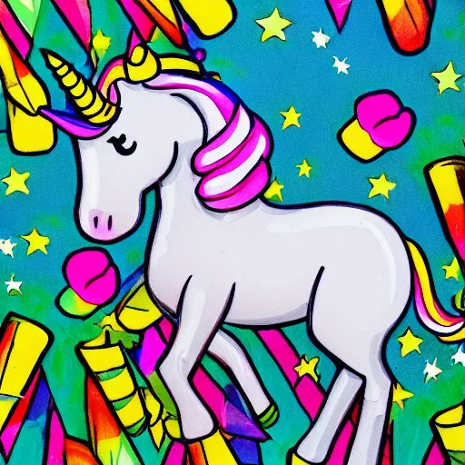 Image similar to Unicorn eating icecream, high detail, sharp image