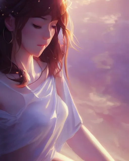 Prompt: goddess looking down on you in shame, ambient lighting, full shot, detailed face, 3 d shading, by makoto shinkai, stanley artgerm lau, wlop, rossdraws