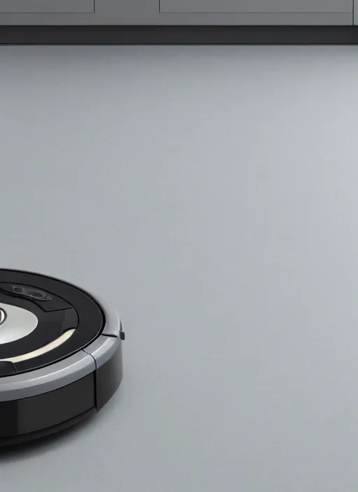 Image similar to A robot roomba with four mechanical limbs, 3D Product, professional render, studio quality, octane render